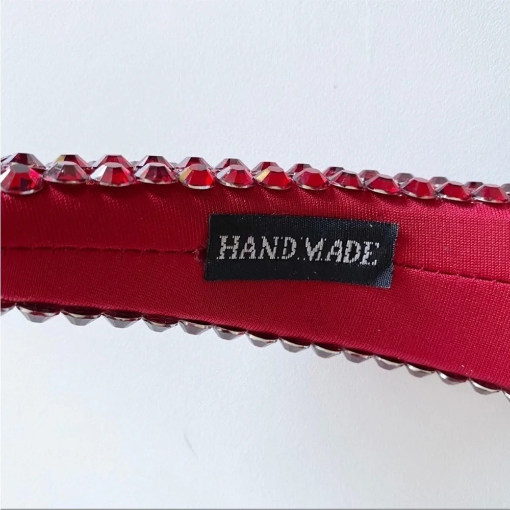 NWOT Red Sparkly Jeweled Padded Headband Beaded Holiday Christmas